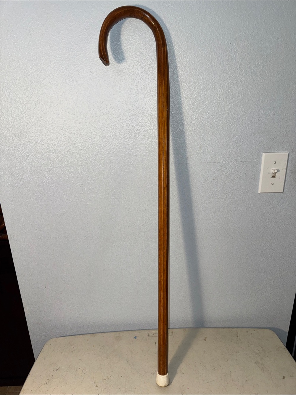 Vintage Octagonal (8-Sided Wooden) Walking Stick Cane with Classic Crook Handle